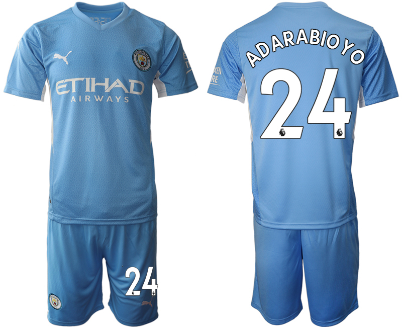 Men 2021-2022 Club Manchester City home Light blue #24 Soccer Jersey->customized soccer jersey->Custom Jersey